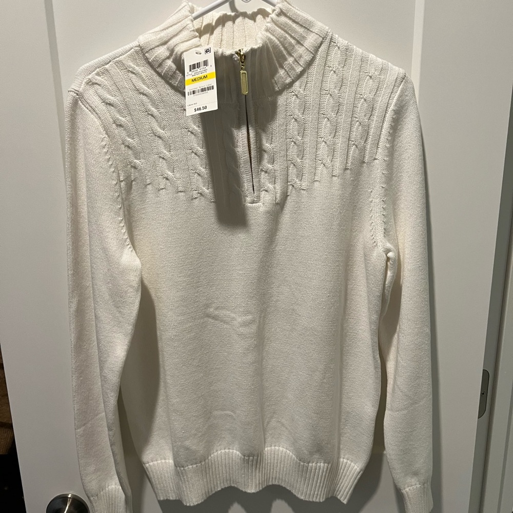 Pullover quarter zip sweater